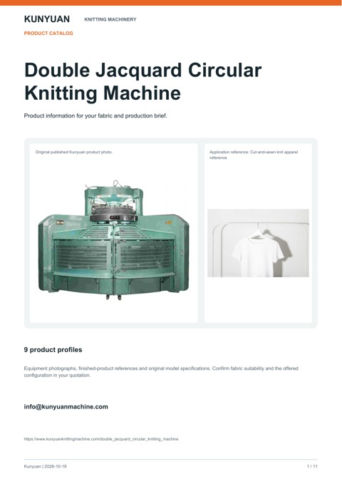 Double Jacquard Circular Knitting Machine - Product Catalog